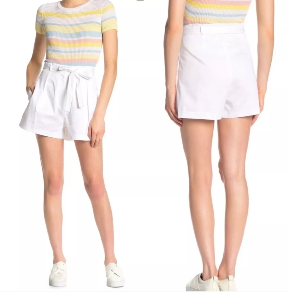 BCBGmaxAzria Women's White High Waisted Shorts Sz 0 NWT Orig $98 - Picture 2 of 10